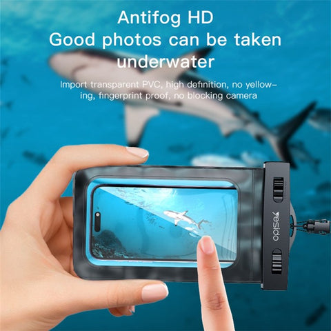 YESIDO WB10 PVC+ABS IPX8 Waterproof Phone Pouch for 6.8-inch Cell Phone Dry Bag with Strap for Outdoor Swimming