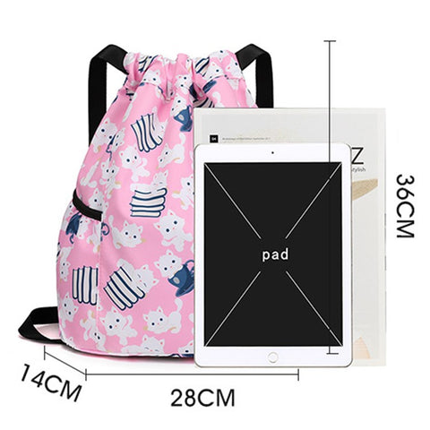 HALIN Children Cartoon Backpack Outdoor Camping School Drawstring Shoulder Bag