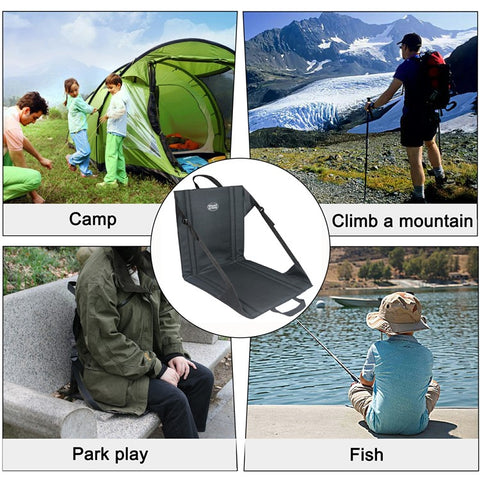 MYDAYS OUTDOOR 43x43cm Portable Backrest Cushion Folding Chair Outdoor Camping Seat Mat