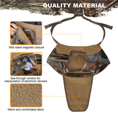 850908 47x27cm Camouflage Hand Muff with Clear Window for Winter Hunting