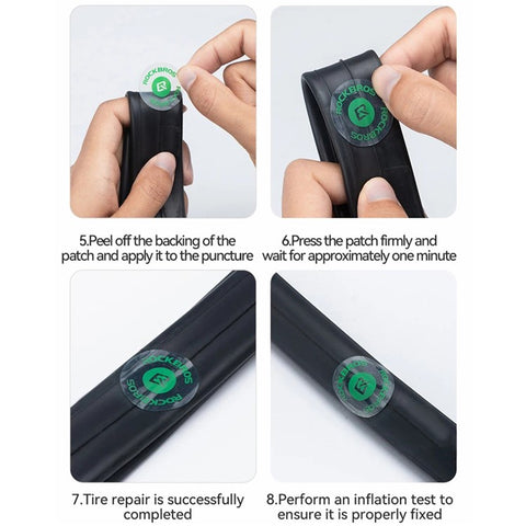ROCKBROS 6Pcs Bicycle Inner Tire Patch Repair Kit No-glue Adhesive Quick Dry Repair Tool Set