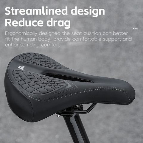 WEST BIKING Bicycle Saddle Wide Comfort Seat Shock Absorbing Spring Cushion with Taillight Mount