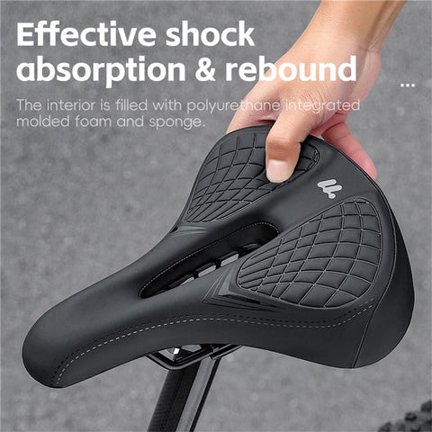 WEST BIKING Bicycle Saddle Wide Comfort Seat Shock Absorbing Spring Cushion with Taillight Mount