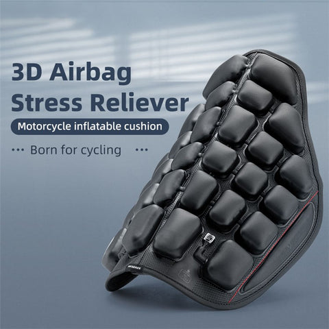ROCKBROS Inflatable Seat Cushion Air Fillable Cooling Down Air Seat Pad Pressure Relief Ride Touring Saddle Cover for Motorcycle Scooter
