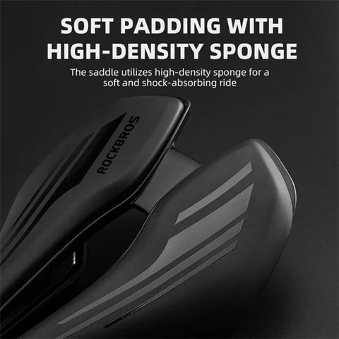 ROCKBROS 38210060001 PU Leather + Shock-Absorbing Sponge Bike Seat Hollow Bicycle Saddle