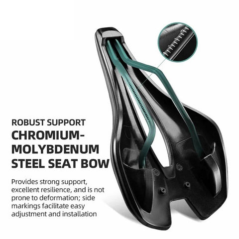 ROCKBROS 38210060001 PU Leather + Shock-Absorbing Sponge Bike Seat Hollow Bicycle Saddle