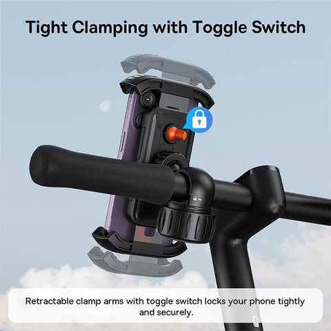 BASEUS QuickGo Series Bike Phone Mount Quick Release Cycling Holder for Bicycle, Motorcycle Tight Secure Phone Clamp