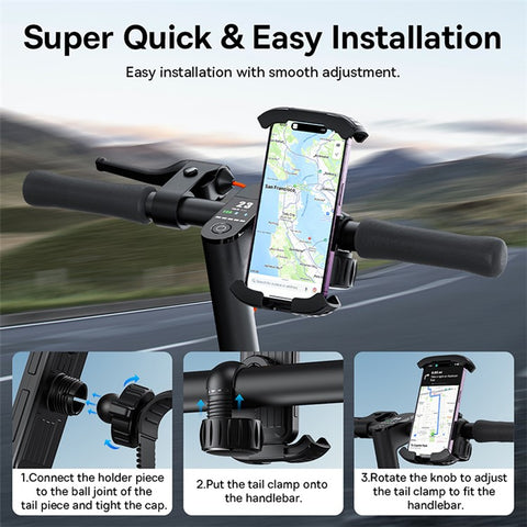 BASEUS QuickGo Series Bike Phone Mount Quick Release Cycling Holder for Bicycle, Motorcycle Tight Secure Phone Clamp