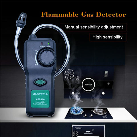 MASTECH MS6310 Gas Detector, Combustible Gas Leak Detector Meter Test for Natural Butane Paint Thinner Flammable Gas Analyzer