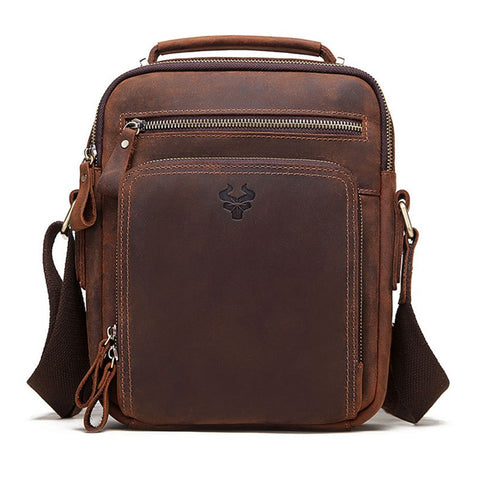 HUMERPAUL MH573 Men Messenger Bag Small Top Layer Cowhide Leather Multipurpose Shoulder Bag
