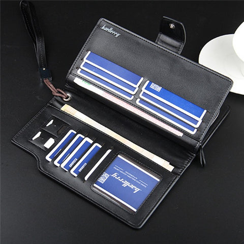 BAELLERRY 171B Men's Clutch Bag PU Leather Wristlet Wallet Card Carrying Purse Driving License Keys Phone Organization Bag