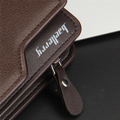 BAELLERRY 171B Men's Clutch Bag PU Leather Wristlet Wallet Card Carrying Purse Driving License Keys Phone Organization Bag