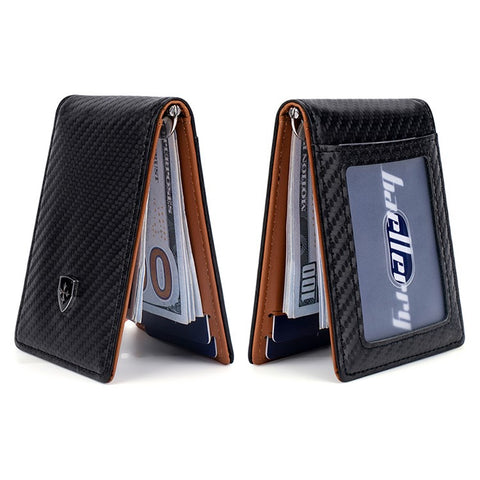BAELLERRY K9307 Minimalist RFID Blocking PU Leather Men Wallet with Multiple Card Slots and Money Clip