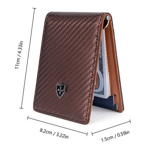 BAELLERRY K9307 Minimalist RFID Blocking PU Leather Men Wallet with Multiple Card Slots and Money Clip