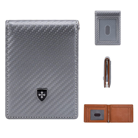 BAELLERRY K9307 Minimalist RFID Blocking PU Leather Men Wallet with Multiple Card Slots and Money Clip