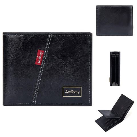 BAELLERRY D3042 Retro PU Leather Men Short Wallet Card Cash Coin Storage Bag