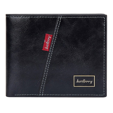 BAELLERRY D3042 Retro PU Leather Men Short Wallet Card Cash Coin Storage Bag