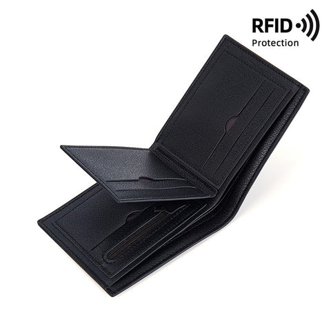 BAELLERRY D3042 Retro PU Leather Men Short Wallet Card Cash Coin Storage Bag