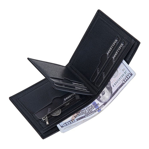 BAELLERRY D3042 Retro PU Leather Men Short Wallet Card Cash Coin Storage Bag