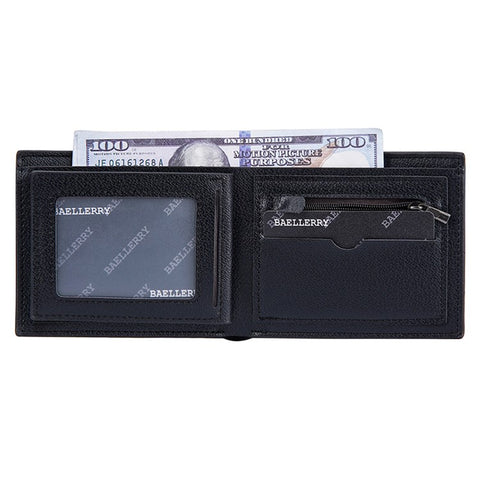 BAELLERRY D3042 Retro PU Leather Men Short Wallet Card Cash Coin Storage Bag