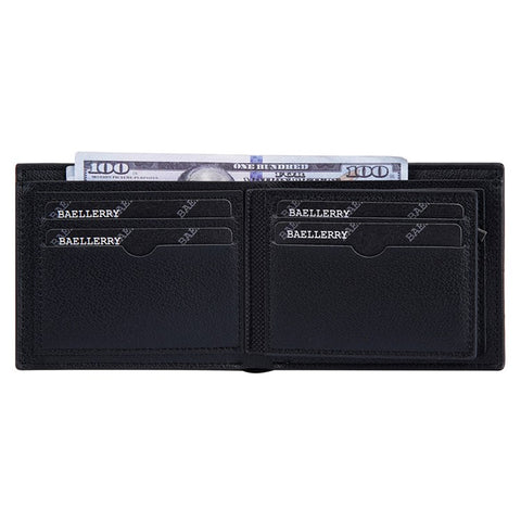BAELLERRY D3042 Retro PU Leather Men Short Wallet Card Cash Coin Storage Bag