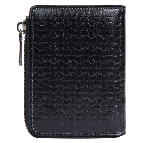 BAELLERRY D3049 Business PU Leather Men Bi-Fold Wallet RFID Blocking Zipper Coin Purse