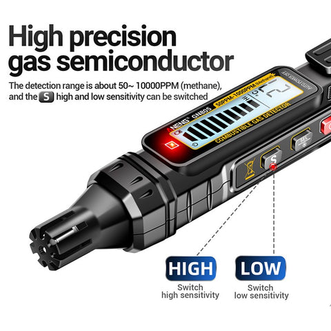 ANENG GN805 LCD Screen Combustible Gas Detector Sound Light Alarm Gas Leakage Tester