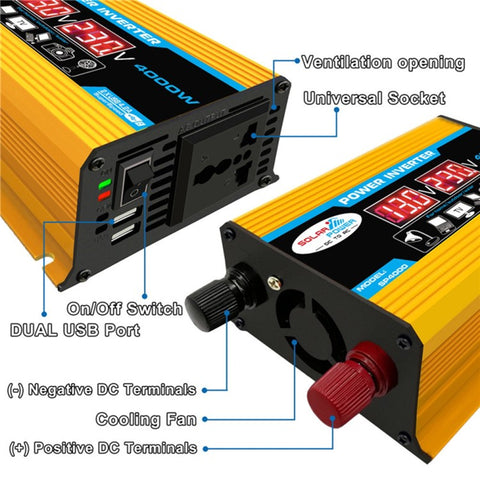 Power Inverter 18W Solar Panel 30A LCD Display Solar Controller 300W Car RV Power Converter