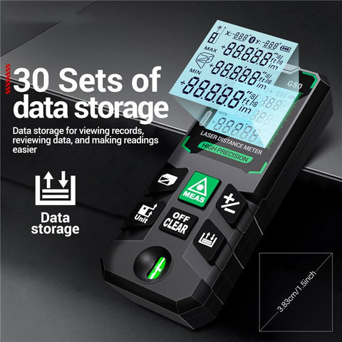 ANENG G50 Portable Laser Rangefinder 50m Measuremen Range Green Beam Laser Distance Measure Tool