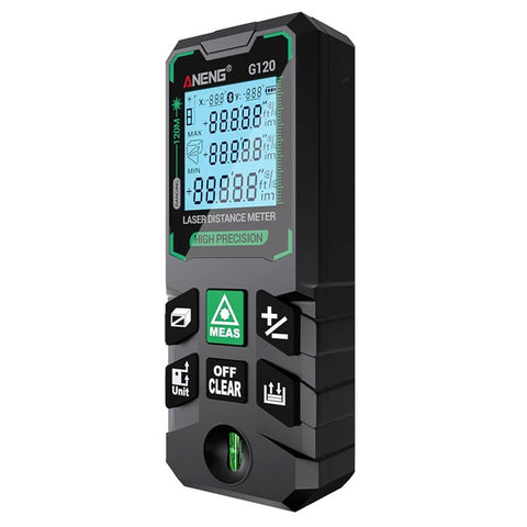 ANENG G120 Portable Handheld Laser Rangefinder 120m Measuremen Range Green Beam Laser Distance Measure Tool