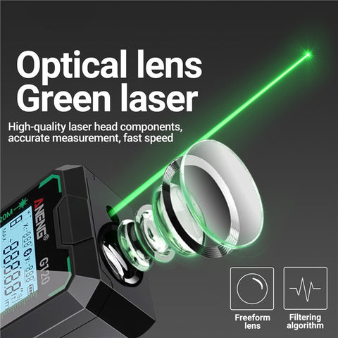ANENG G120 Portable Handheld Laser Rangefinder 120m Measuremen Range Green Beam Laser Distance Measure Tool