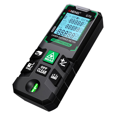 ANENG G70 Portable Handheld Laser Rangefinder 70m Measuremen Range Green Beam Laser Distance Measure Tool