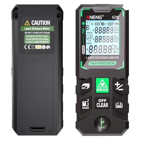 ANENG G70 Portable Handheld Laser Rangefinder 70m Measuremen Range Green Beam Laser Distance Measure Tool