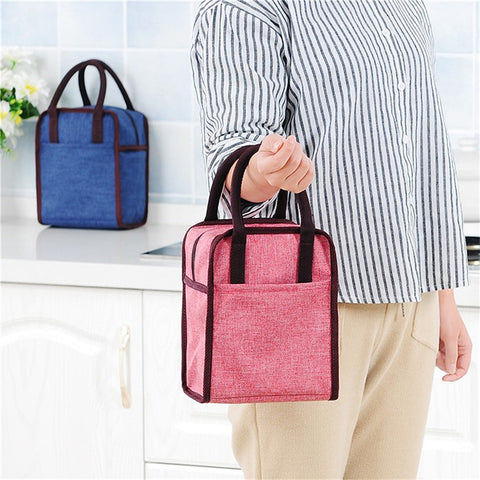 Oxford Cloth Aluminum Foil Thick Lunch Bag Portable Insulated Bento Lunch Bag
