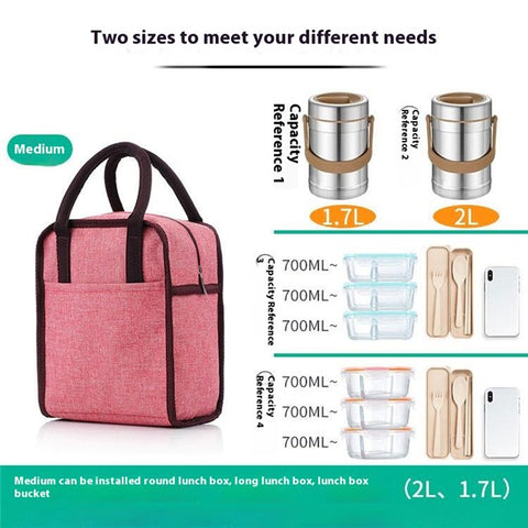 Oxford Cloth Aluminum Foil Thick Lunch Bag Portable Insulated Bento Lunch Bag
