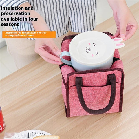 Oxford Cloth Aluminum Foil Thick Lunch Bag Portable Insulated Bento Lunch Bag