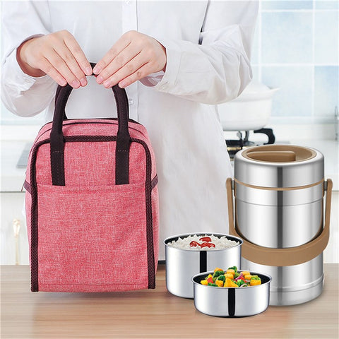 Oxford Cloth Aluminum Foil Thick Lunch Bag Portable Insulated Bento Lunch Bag