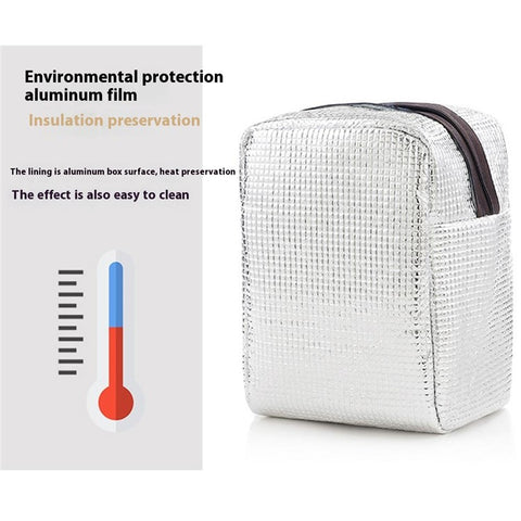 Oxford Cloth Aluminum Foil Thick Lunch Bag Portable Insulated Bento Lunch Bag