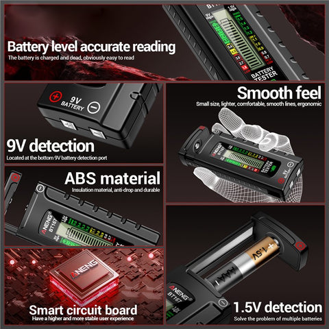 ANENG BT167 Battery Power Tester Analog Bar Display AA AAA Lithium Battery Capacity Tester