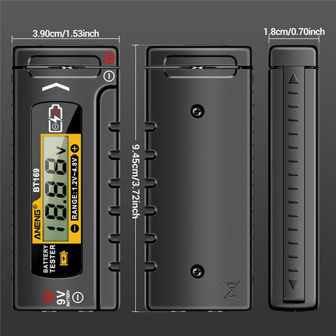 ANENG BT169 Battery Power Tester Digital Display AA AAA Lithium Battery Voltage Tester
