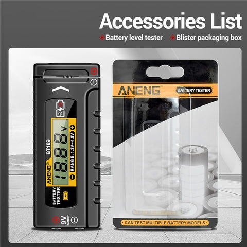 ANENG BT169 Battery Power Tester Digital Display AA AAA Lithium Battery Voltage Tester