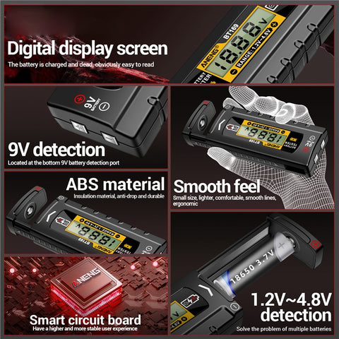 ANENG BT169 Battery Power Tester Digital Display AA AAA Lithium Battery Voltage Tester