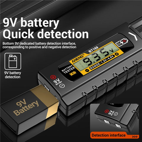 ANENG BT169 Battery Power Tester Digital Display AA AAA Lithium Battery Voltage Tester
