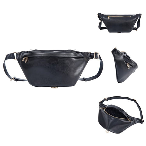 BAELLERRY N8854 Crossbody Bag Fanny Pack Vintage PU Leather Sling Chest Bag