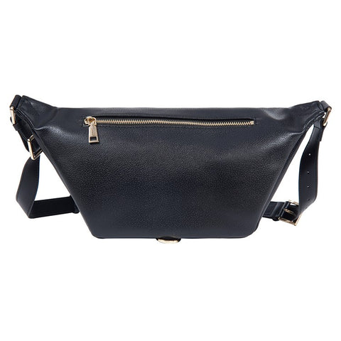 BAELLERRY N8854 Crossbody Bag Fanny Pack Vintage PU Leather Sling Chest Bag