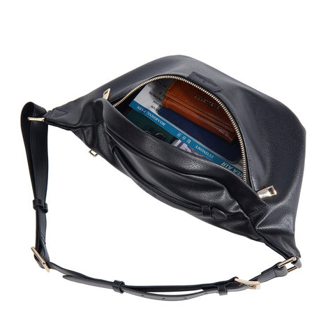 BAELLERRY N8854 Crossbody Bag Fanny Pack Vintage PU Leather Sling Chest Bag