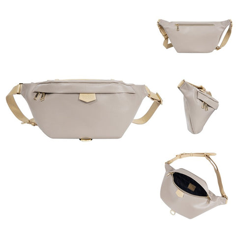 BAELLERRY N8854 Crossbody Bag Fanny Pack Vintage PU Leather Sling Chest Bag