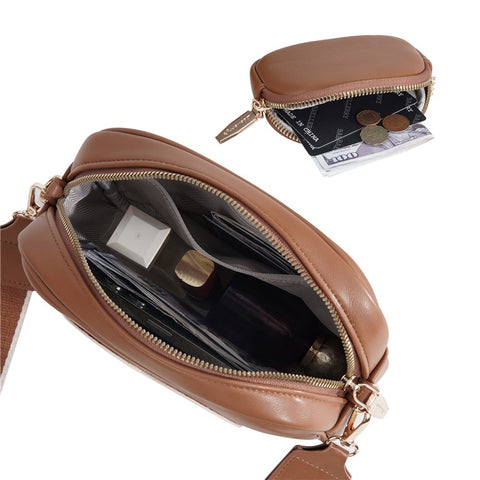 BAELLERRY N8936 Crossbody Bag Heart Pattern Women Ladies Shoulder Bag with Small Bag