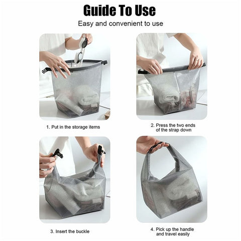 Portable Toiletry Bag with Quick Release Buckle Waterproof EVA Frosted Makeup Case Size S