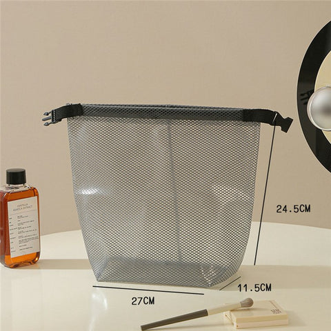 Portable Toiletry Bag with Quick Release Buckle Waterproof EVA Frosted Makeup Case Size S